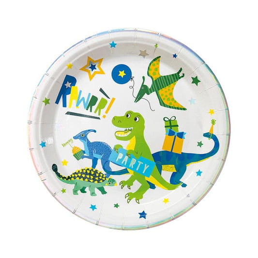 Papperstallrik Dinosaurie 23 cm 8-Pack