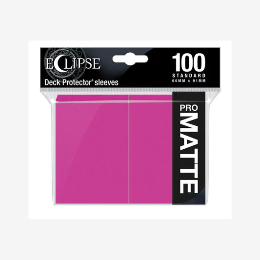 Eclipse Matte Deck Protector-Sleeves Hot Pink 100-Pack